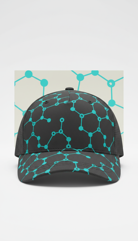 Molecular chain performance hat electric blue accent