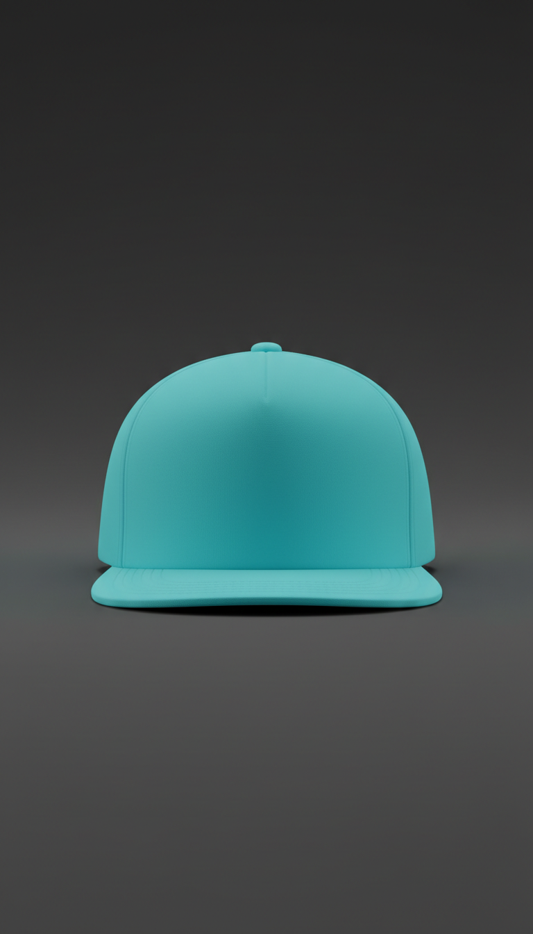Electric cyan snapback hat